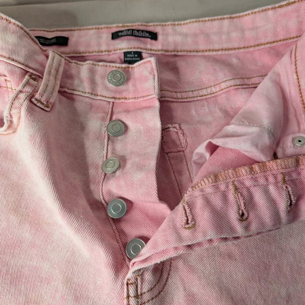 ⭐Wild Fable Women's Jeans Pants Pink Straight High Rise Cotton Blend Size 4⭐ - Picture 11 of 14